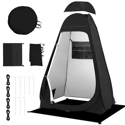 BRIAN & DANY Portable Shower & Privacy Changing Tent, Camping Toilet Tent for Hiking & Beach, UPF 50+ & Waterproof, 120 x 120 x 190cm, Black - Image 9