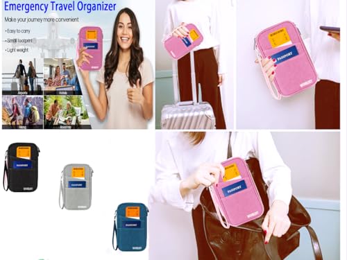 Amazing Practical Document Travel Organizer,Family Passport Holder,Rfid Women Travel Wallets, Waterproof Men Passport bags Travel Document Organizer (Dark Blue) by WUHBJJXY - Used condition - Image 6