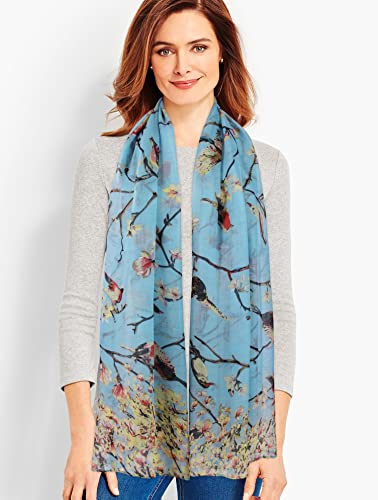 GERINLY Scarfs for Women Lightweight Floral Birds Print Cotton Scarves and Wraps for Fall Shawl3