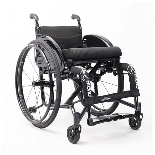 Silla de ruedas manual de aleación de aluminio ultraligera con frenos de mano para adultos, silla de ruedas deportiva ligera para uso todo terreno