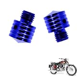 générique bouchon retroviseur moto compatible avec Royal Enfield Bullet 500 Deluxe,2PCS d'accessories de modification tuning de rétroviseur de moto （blue）