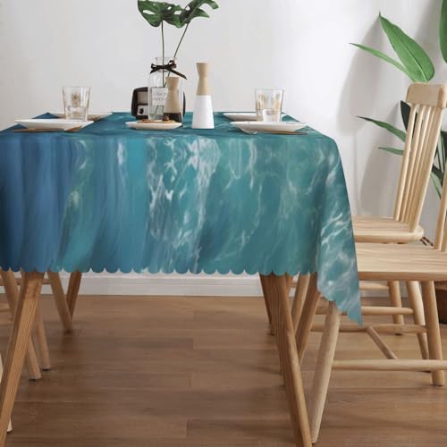 Nappe rectangulaire cuisine imperméable anti-tache décoration table fête
