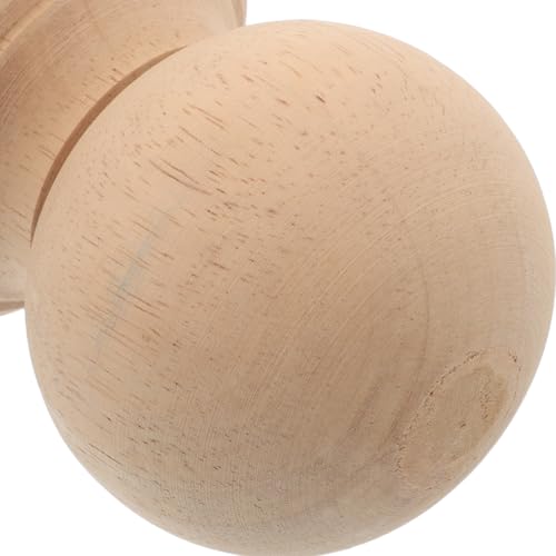 Remate de madera para postes tallado con precisión estética beige natural 4