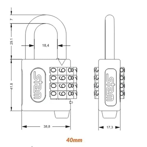 STAM CADEADO SEGR. 40 MM - BRANCO