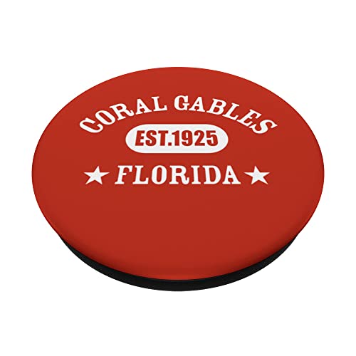 CORAL GABLES FL Classic Athletic Design PopSockets Swappable PopGrip, Black - Image 2