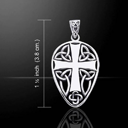 Jewelry Trends Sterling Silver Celtic Knot Cross Shield Pendant on 18" Box Chain Necklace - Image 3