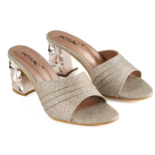 Image of MOSAC Women Casual /Party Block Heel Mules Heel Wedding Fashion Sandals for Women & Girls