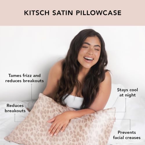 Kitsch Satin Pillowcase With Zipper For Hair & Skin, Softer Than Silk Pillow Cases Queen thumb #2
