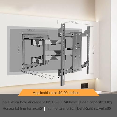 Support mural TV 40-120 pouces, la solution durable anti-reflets
