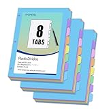 24Pcs/3 Sets Binder Dividers for 3 Ring Binder,8 Tab Plastic Dividers with Tabs, Pastel Color File Dividers, Notebook Dividers for School, Office