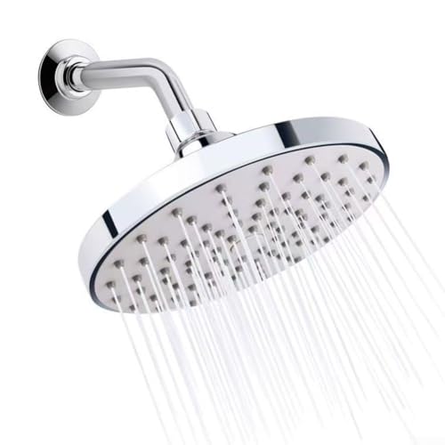 Pomme de douche haute pression, pommeau de douche à effet pluie chromé, 15,2 cm – Grande douche ronde cascade