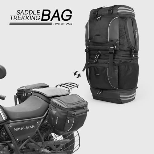 Image of STRABO Daytona Saddlebags + Backpacks for Bikes, Water Resistant- Colour Black