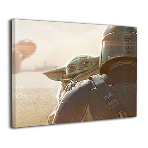 AJKSFHIU The Man-dalor-ian Frameless Decorative Painting Stylish Yo-da Wall Art Painting Canvas Art Print Home Decor(1620 in), Ready to Hang