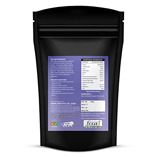 Image of BRALCON Raw Natural Seeds Combo (Flax Seeds - 100g, Chia Seeds - 100g) | Unroasted Mix Seeds for Eating | Rich in Omega 3, Fiber, Calcium & Protein for Weight Loss | Diet Snacks