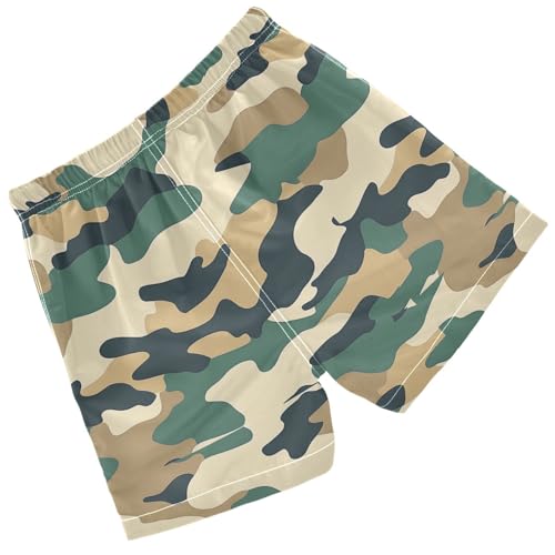 Pigsaly Boys' Swim Board Shorts Dark Green Army Camouflage Camo Print Boy's Swim Trunks Kids Swimwear 3T2