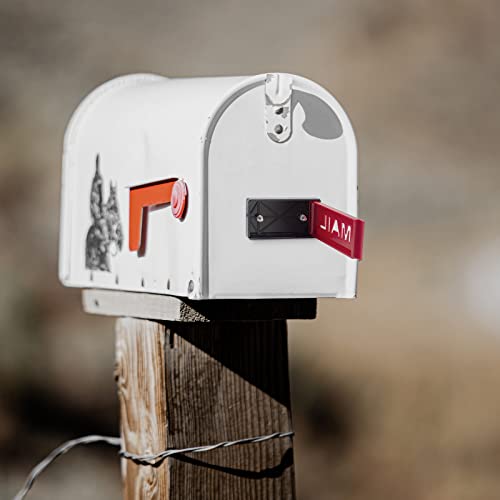 Superdi Mailbox Flag Front Mount Brick Stone Mailbox Stylish Replacement Black Mount And Red Flag. #TOP6