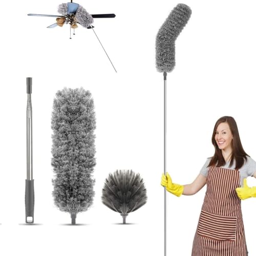 TEKCOOL 2 in 1 Long Handle Microfiber Feather Ceiling Duster for ...