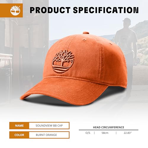 Image of Timberland Soundview Men's Baseball Cap - Cotton Canvas, Adjustable, Lightweight & Stylish Hat for Outdoor Activities
