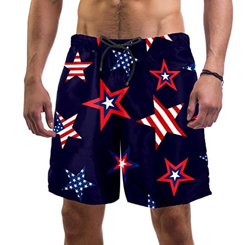Short de bain homme Yuzheng drapeau étoiles pour plage