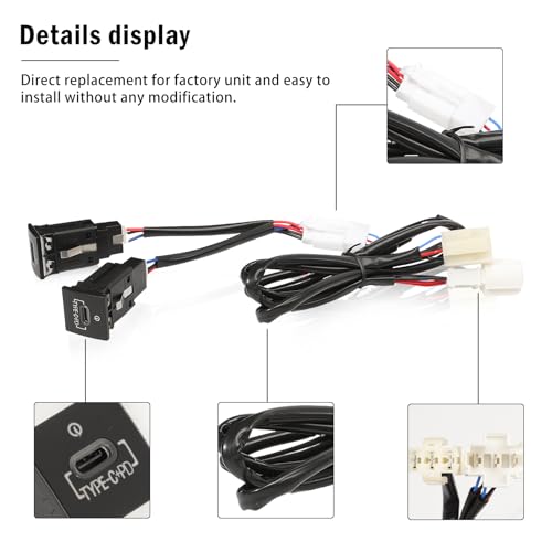 GNXfixt Dual USB Adapter Ladesteckdose Schnellladegerät für Golf/GTI/R-Line (MK5/MK6) J-t-a MK4 S-c-o EOS, USB Ladegerät Buchse Steckdose (Kabellänge: 92 cm)