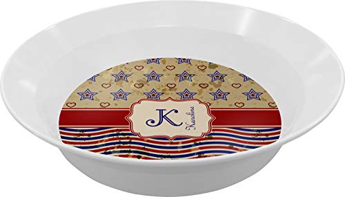 Personalized Vintage Stars & Stripes Melamine Bowl - 12 oz