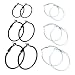 IBLUE Jewelry Women's Black Hoop Earrings Sets Stainless Steel 6 Pairs a Set