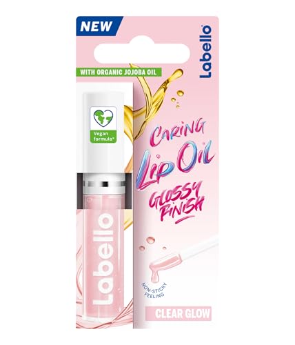 Labello Caring Lip Oil Clear Glow, zart glänzendes Lippenöl mit 1...
