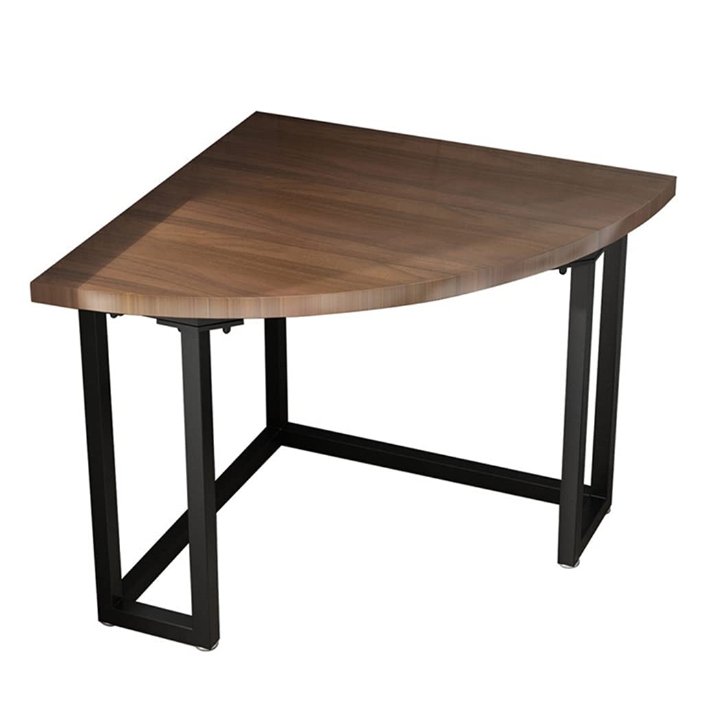 JOMRTS Computer Desk Triangle Computer Desk, Simple Corner Pine Metal Notebook Workbench, Student Writing and Reading Desk (60x60x75x5cm)