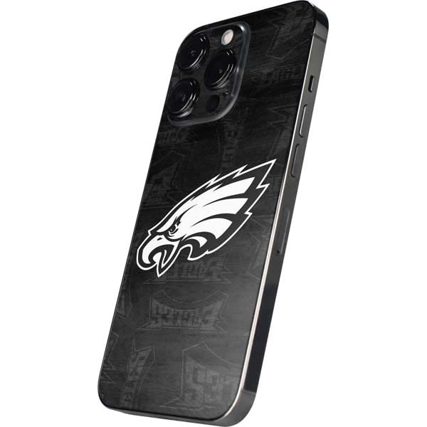 Skinit Decal Phone Skin Compatible with iPhone 14 Pro Max - Officially Licensed NFL Philadelphia Eagles Black & White Design