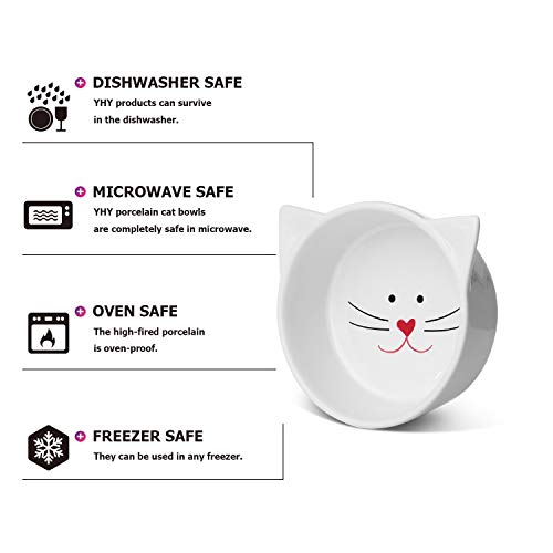 Y Yhy Raised Cat Food Bowls,Pet Bowls With Stand,Ceramic Cat Dog Bowls Elevated,Cute Cat Dishes,12 Ounces,Dishwasher Safe #TOP4