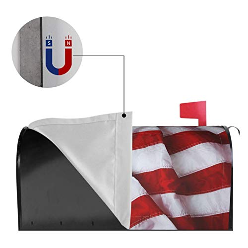 Image of Dujiea American Flag Mailbox Wrap - Waterproof Magnetic Post Box Cover, Large Size 25.5 inch L x 21 inch W - Garden Yard Home Decor