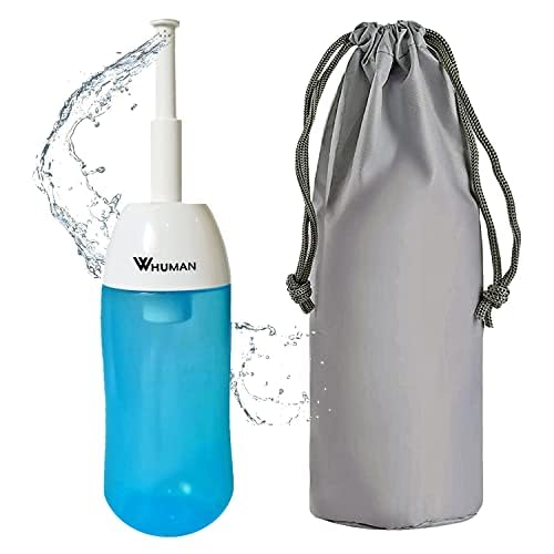(400ml) Advanced Portable Travel Bidet Peri Bottle with Retracatable Nozzle and Travel Bag for Outdoor, Camping, and Personal Hygiene Postpartum Care Bidet Spray Bottle