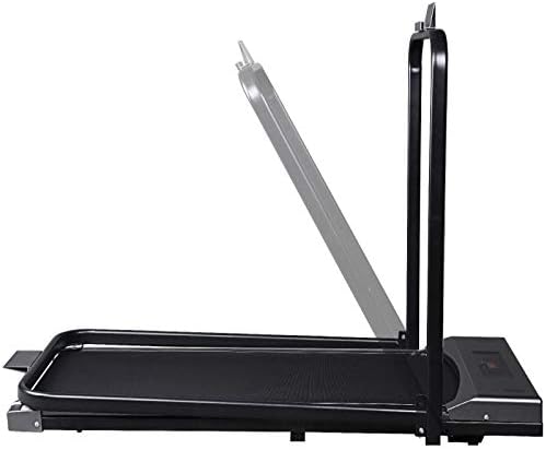 Side view of the Unicview RB700 treadmill demonstrating its folding mechanism for compact storage.