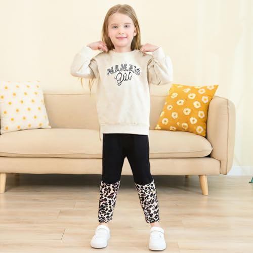 Image of OLMRJKD Kids Toddler Girls Clothes Figure Graphic Drop Shoulder Top Pullover Spotted Print Pants Fall Winter Outfit Set