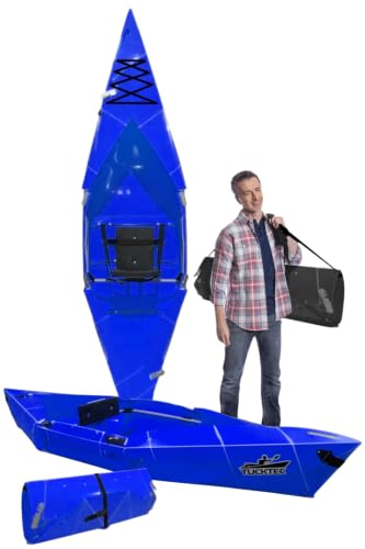 Tucktec 10 PRO Foldable Kayaks - Full Size Blue Folding Kayak - Portable Kayak for Adults - Made in USA - Blue