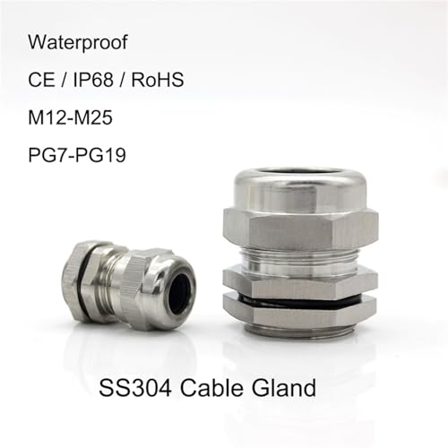 Prensaestopas de acero inoxidable M32 con juntas niqueladas que evitan filtraciones de agua 5