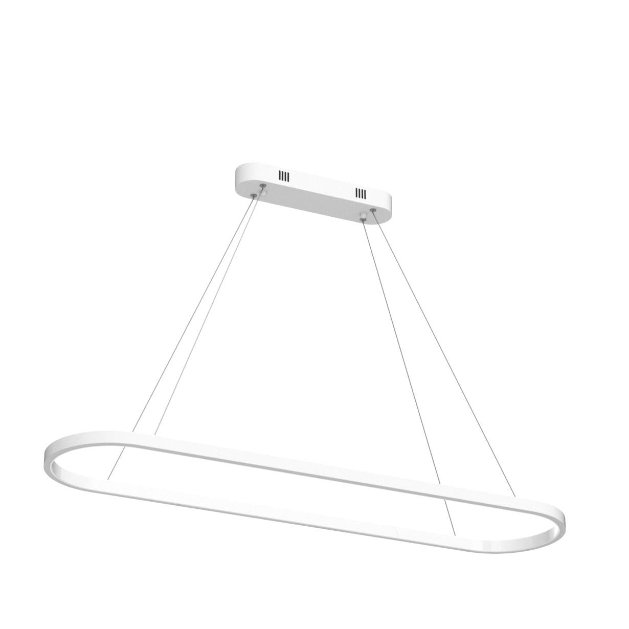 Bellastein Pendelleuchte Oval Esstisch Büro Lampen, LED Hängeleuchte Dimmbar Deckenleuchte mit Fernbedienung, Modern Ring Design Kronleuchter für Esszimmer Küchenlampe Blendfrei (L90cm, Gold)