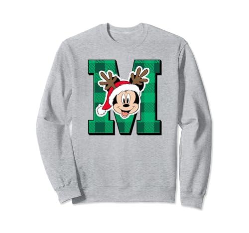 Sweat Mickey Christmas Mouse Antlers vêtement de Noël Disney col rond