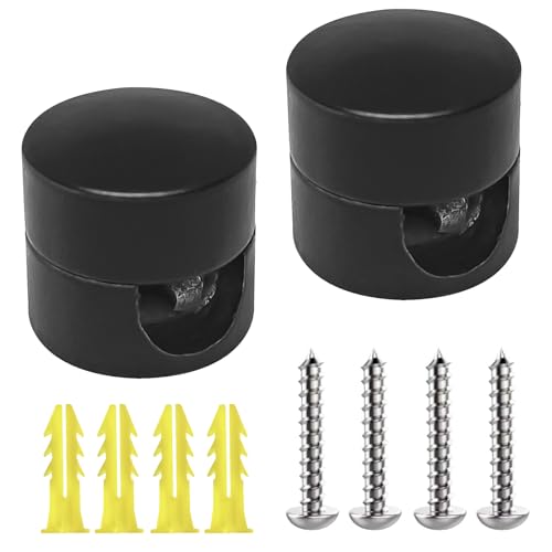 FCXQG 2 Stück Deckenpins Schwarz Affenschaukel Lampe Affenschaukel Kabelhalter Für Textilkabel Deckenbefestigung Mit Schrauben Und Dübeln Für Textilkabel Deckenbefestigung