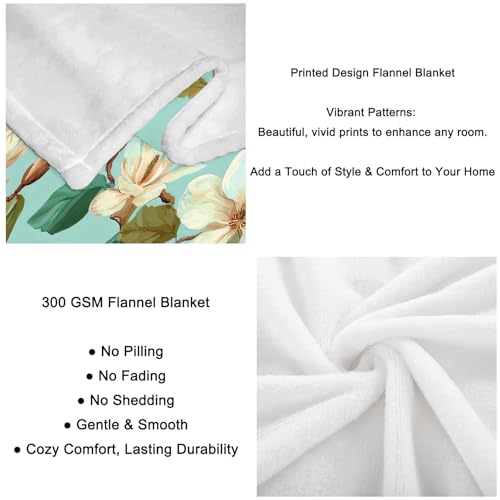 Plaid campagne pastorale couverture douce chaude fleurs magnolia 3D - 8