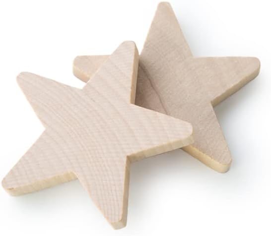 500 Pcs of 2" x 1/4" Wood Stars Cutouts 2" Tall x 2" Wide x 1/4" Thick