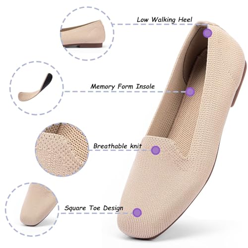 Image of Frank Mully Women's Loafer Flats Square Toe Comfortable Office Work Shoes, Cute Penny Loafer Slip On Walking Driving Shoes