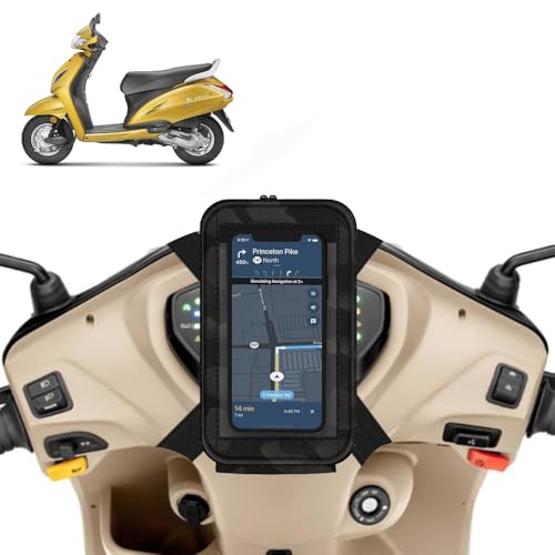 Image of Universal Mobile Holder /Stand /Mount Pouch for Scooters Scooty for Activa i (Black