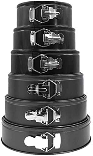 Copper Top - Cake Tins, 6 Packs Cake Carbon Steel Tin Pans Set Non-Stick Round Springform Cake Tins Set Leakproof Cheesecake Tins with Removable Bottom Set of 6 Piece 18cm to 28cm Springform Pan