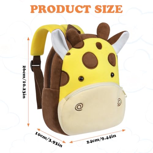 Aomig Plüsch Rucksack Kindergartenrucksack Kleinkind Rucksack Kindergarten Schultasche für Jungen Mädchen Kinder Tierischer Kinderrucksack Tier Cartoon Mini Tasche Kinder Rucksack 2-6 Jahre (Giraffe)