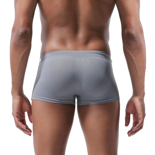 Sexy Swimwear Men's Swimsuits Swim Board Surf Boxer Briefs Trunks Shorts Low Waist Drawstring Tropical Swimming Trunks 13