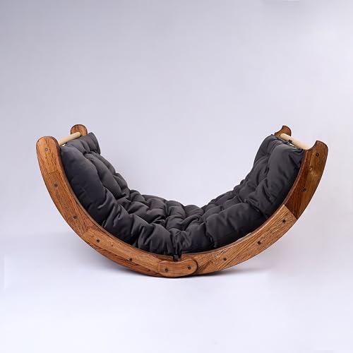 Image of Kids Rocking Bed | Arc Climber | Child Safe | Smooth Edges | Multiprpose (Foldable with Mattress, Natural Pine)