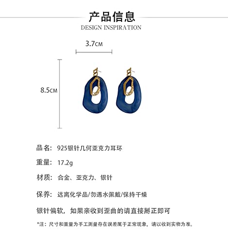 Boucles d'oreilles ethniques en acrylique et aiguille argent 925
