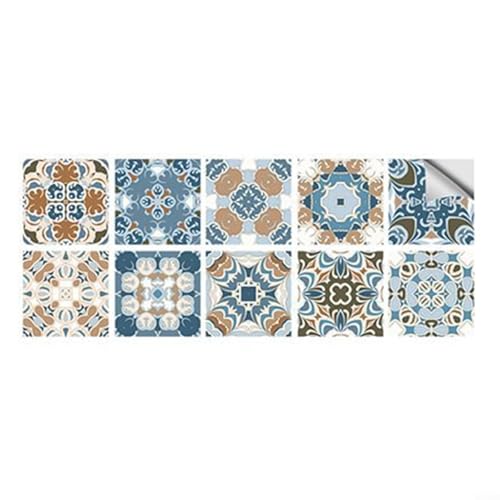 Elegantes adhesivos de pared de mosaico para cocina y baño, azulejos a prueba de aceite, paquete de 10 unidades (NHT-06)