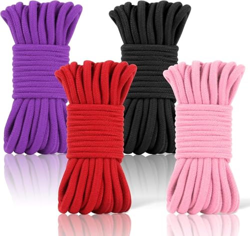 Image of 4 Pack Bondage Rope Restraint Kit 10 M /32 Feet Bondage Soft Rope Sex Rope for Couples Bondage Games BDSM Fetish Bondage Set Cotton Ropes for Women Men Extreme Love